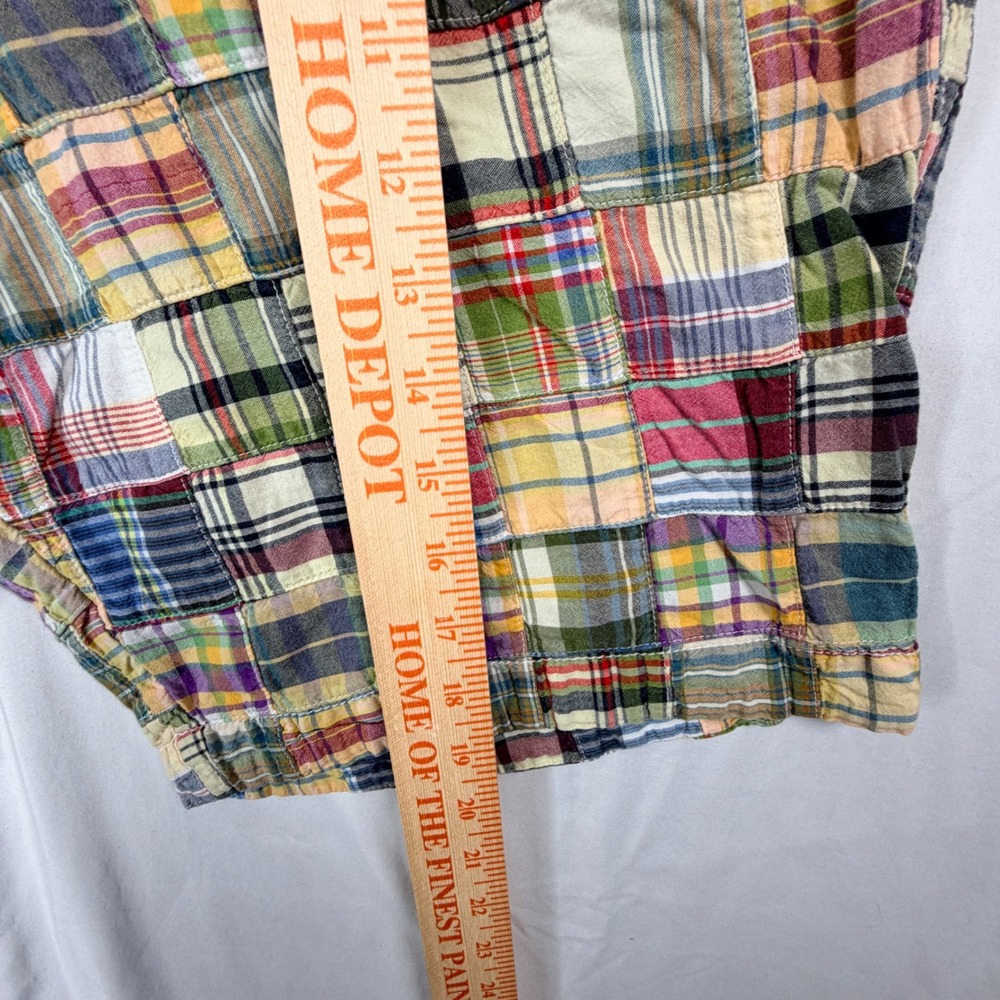 J.Crew Mens Patchwork Madras Plaid Shorts Multi-Color 100% Cotton Size 32W - Picture 4 of 9